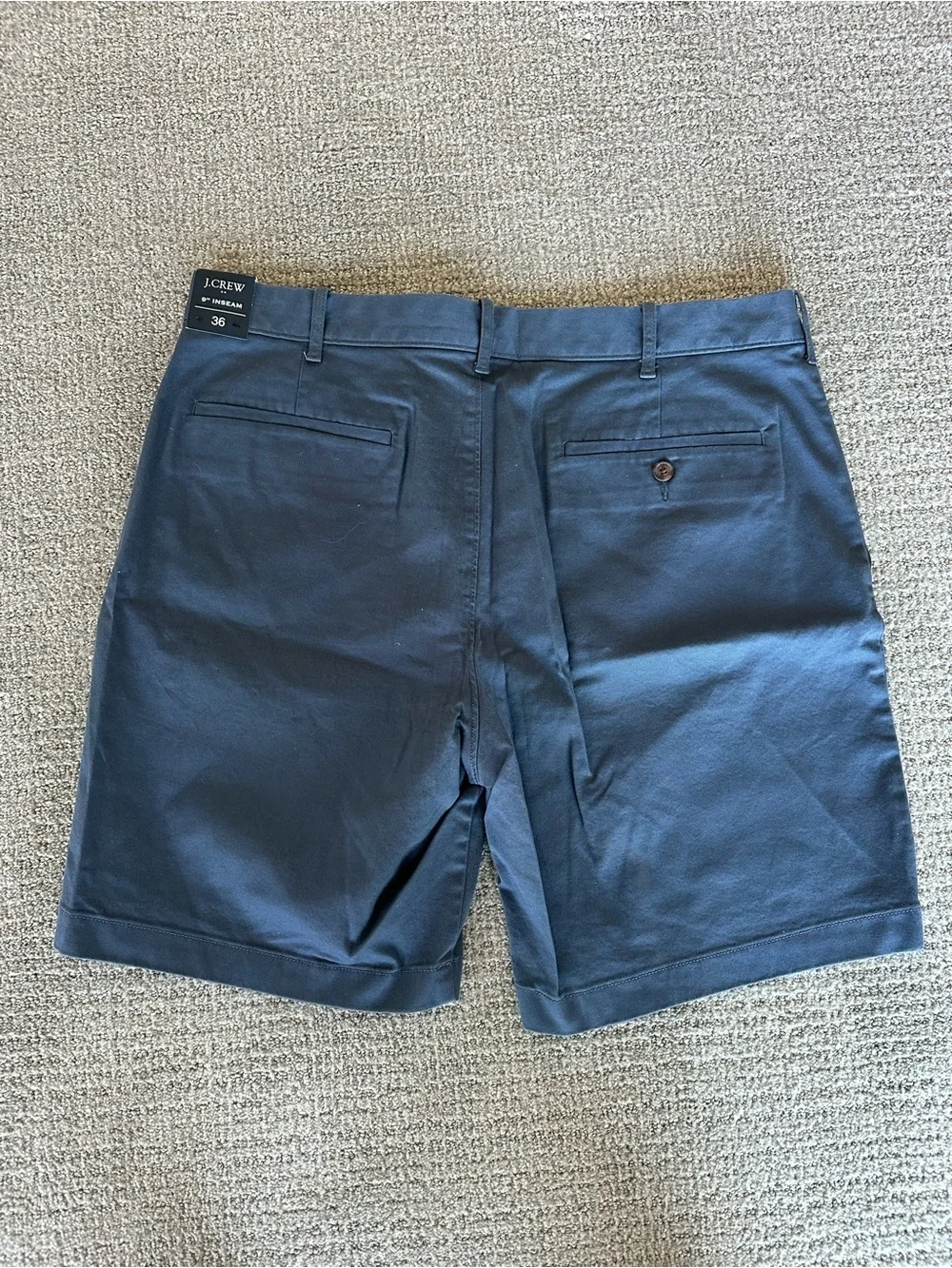 NWT J Crew Men's Navy 9 inch inseam Chino Shorts